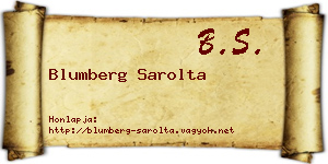 Blumberg Sarolta névjegykártya